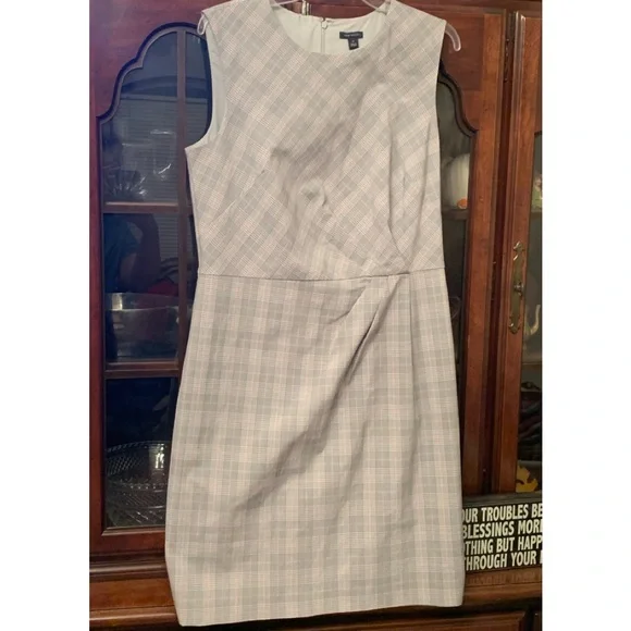 Ann Taylor Loft Women A Line Pink Striped Casual Dress Size 0 Pockets Sleeveless